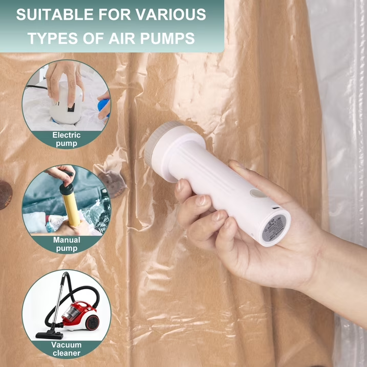 Hanging Vacuum Storage Bag with Electric Pump, 6PCS (3 Jumbo/3 Large) Space Saver Bags Closet Organizer, Vacuum Garment Bags for Hanging Clothes to Reduce Wrinkles for Suits, Jackets and Bedding