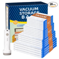 20 Pack Vacuum Storage Bags with Electric Pump, Space Saver Vacuum Seal Bags for Clothes, Comforters, Blankets, Bedding (4XL/4L/6M/6S)