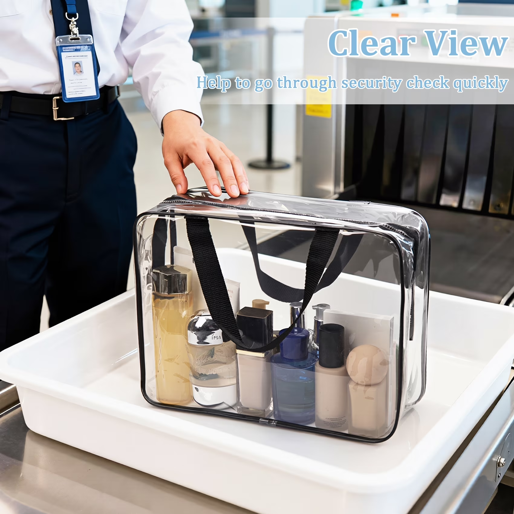 4 Pack Clear Travel Toiletry Set - Tsa Approved Portable Cosmetic Organizers for Women & Men