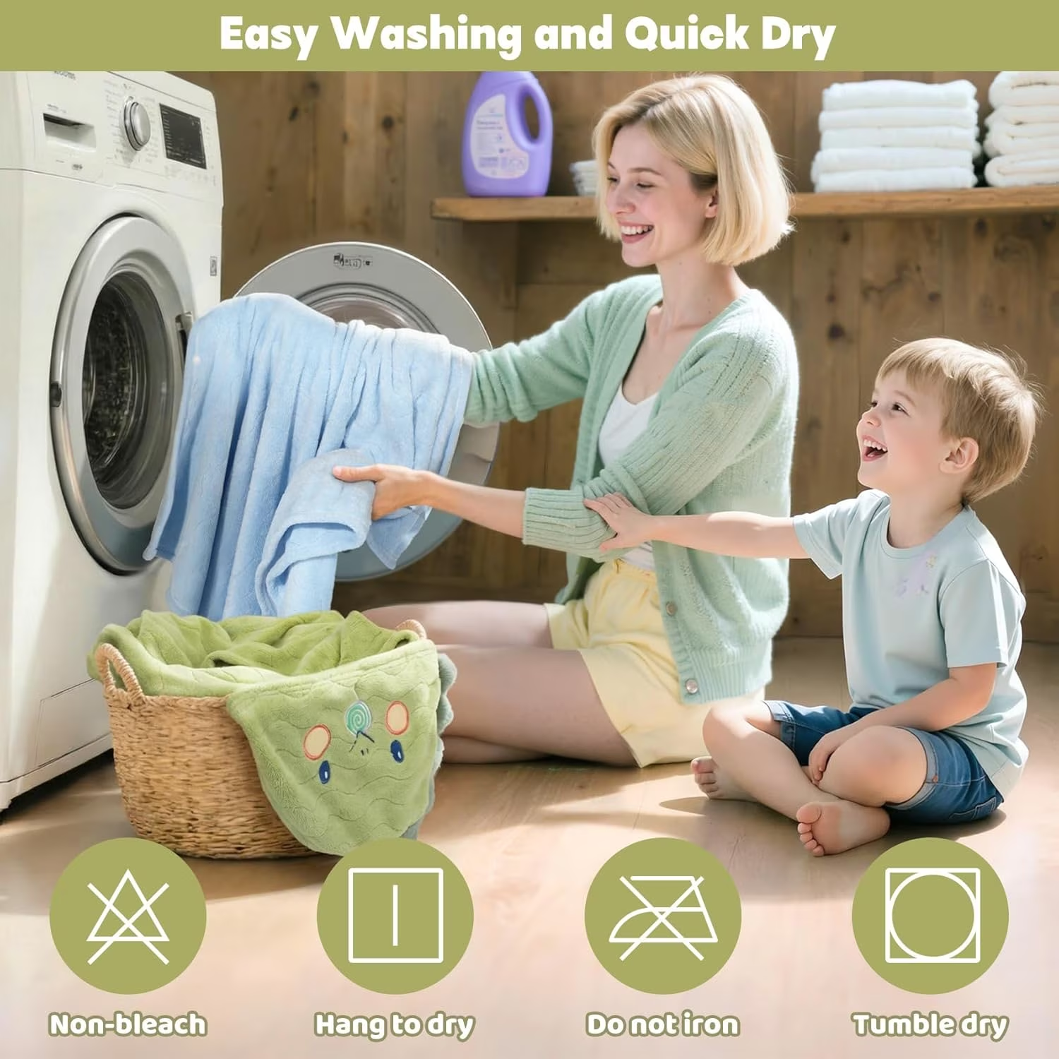 6 Pcs Toddler Bath Towel Set for Boy Girl 0-5 Year, 2 Thick Absorbent Hooded Baby Bath Towels Large 55" x 27.5" & 4 Washcloths, Gifts for Infant, Toddler, Kids, Dinosaur & Elephant