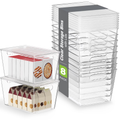 8 Pack Large Clear Plastic Storage Bins with Lids and Handles, Multi-Purpose Organizer for Pantry, Kitchen Countertop, Closet and Cabinet Storage