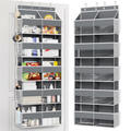5 Tier Over The Door Organizer Storage, 10 Compartments & 10 Mesh Pockets, 88lbs Heavy Duty Hanging Storage Organizer for Shoes Clothes Snacks